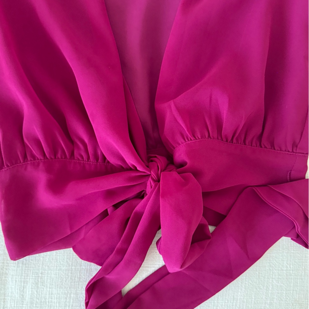 Deep pink bell sleeve top
